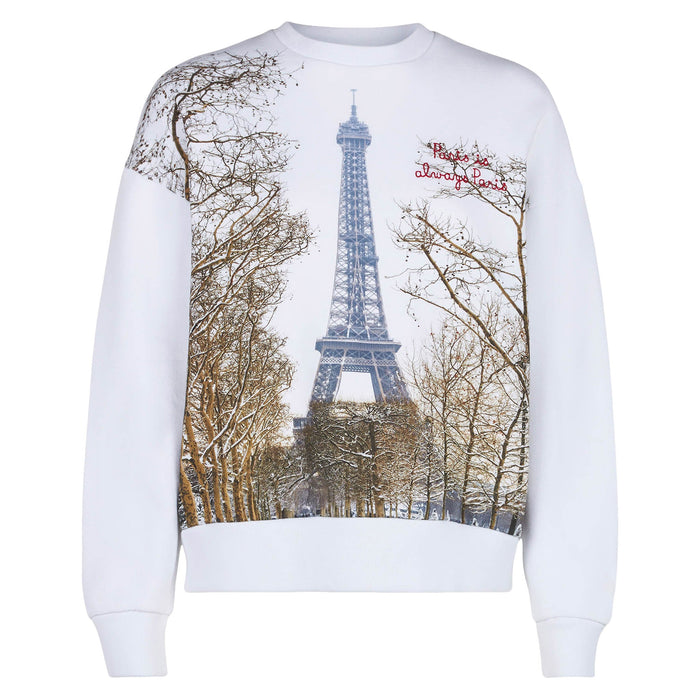 Stardust Sweatshirt With Paris Print And Embroidery