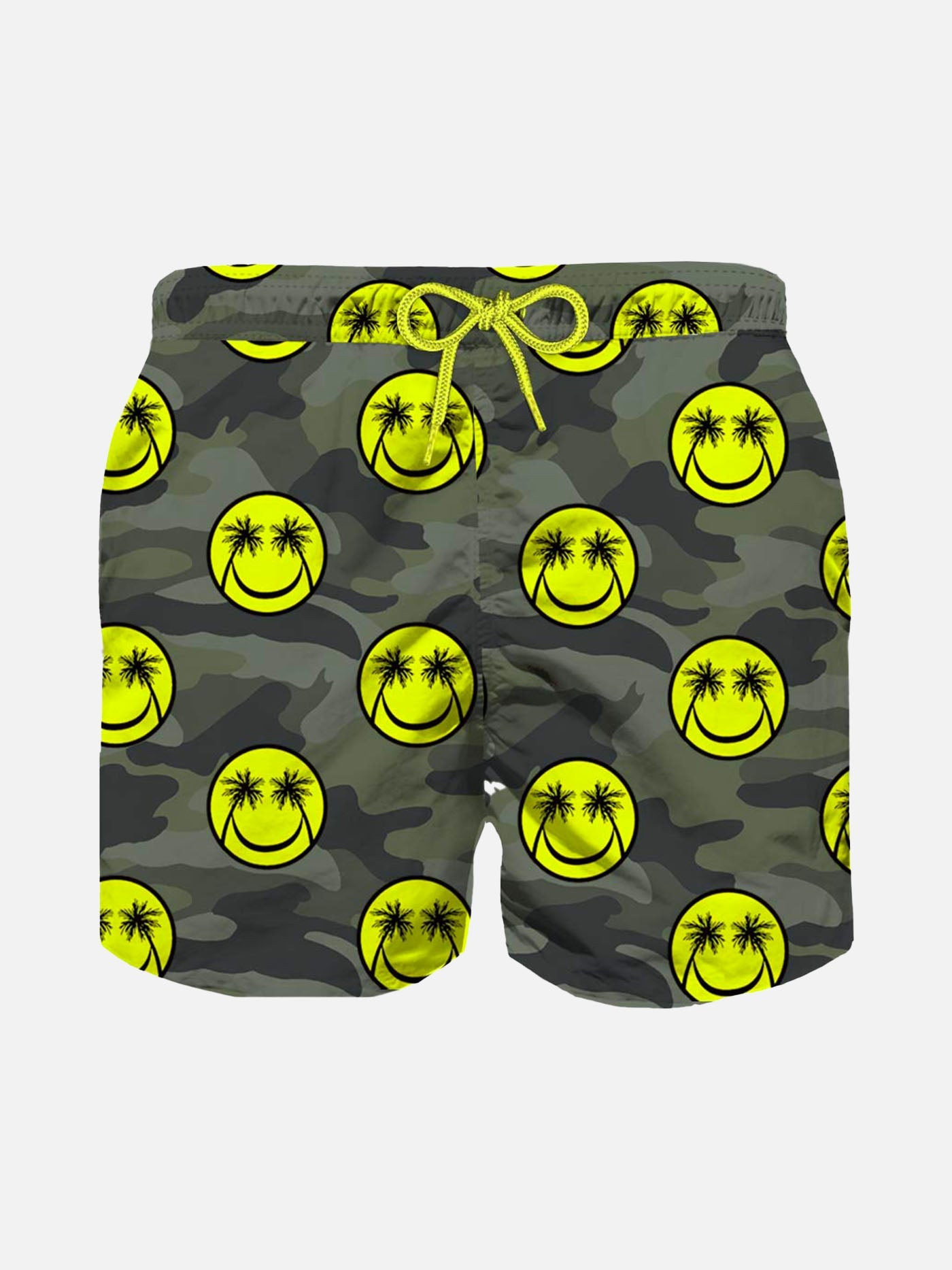Boy Swim Shorts With Smiley Print Grey Swimshort