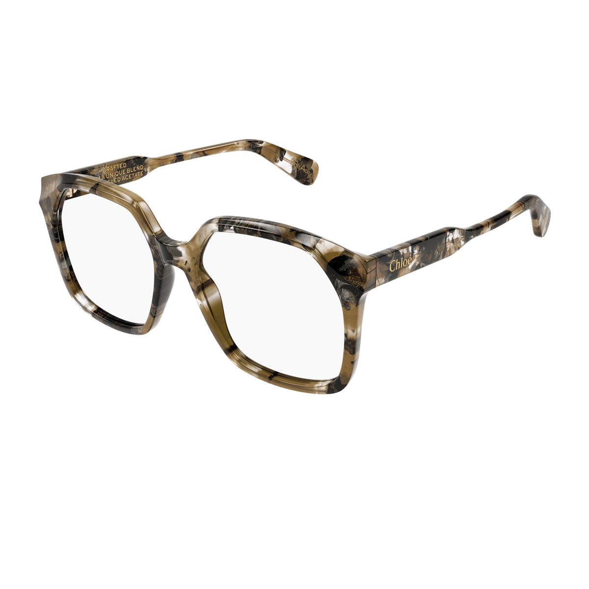 Chloé CH0263O Linea Gayia 004 Brown Transparent Multicolore Recycled Acetate Occhiali Da Vista