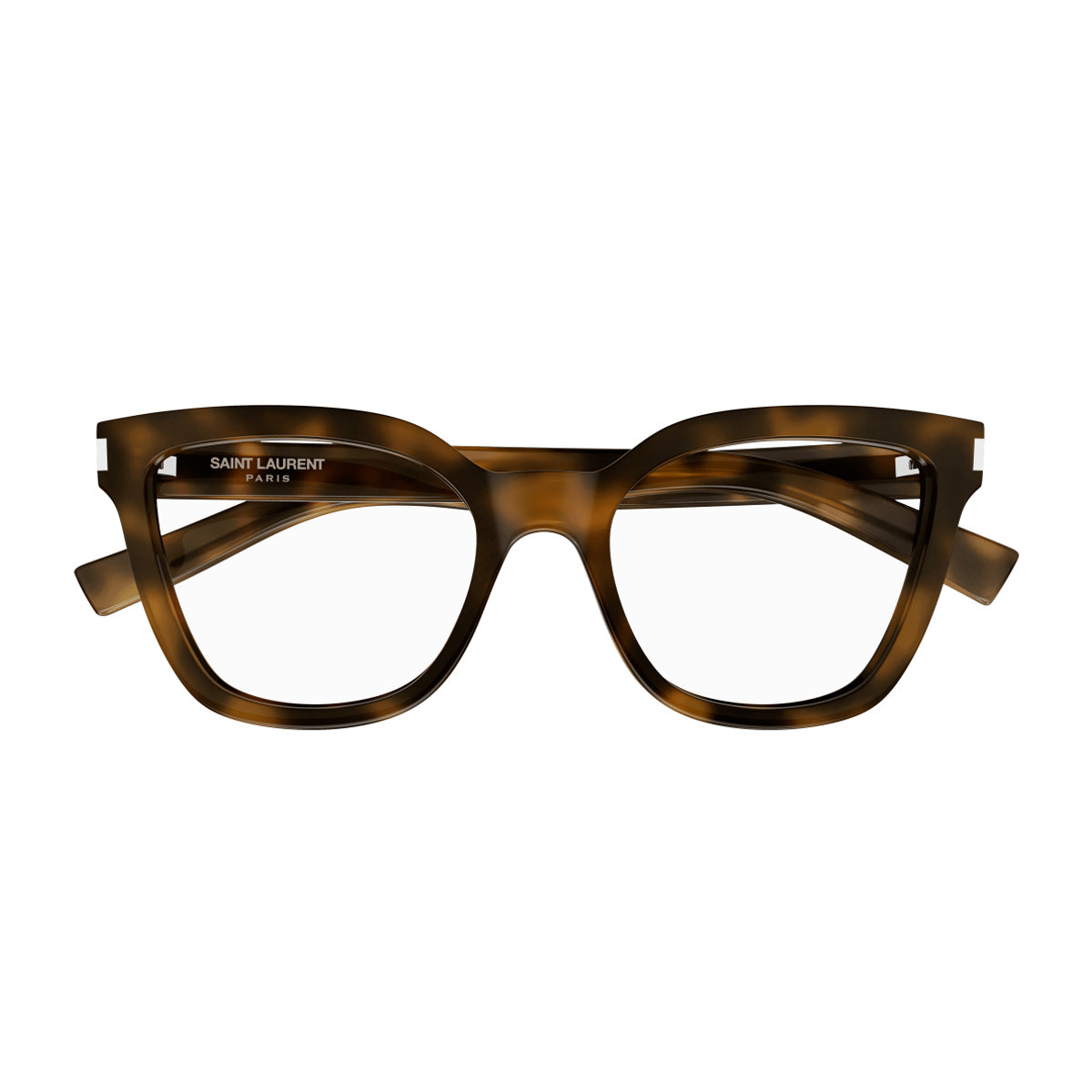 Saint Laurent SL 748 Linea Corner Angle 003 Havana Crystal Trasparent Marrone Acetate Occhiali Da Vista