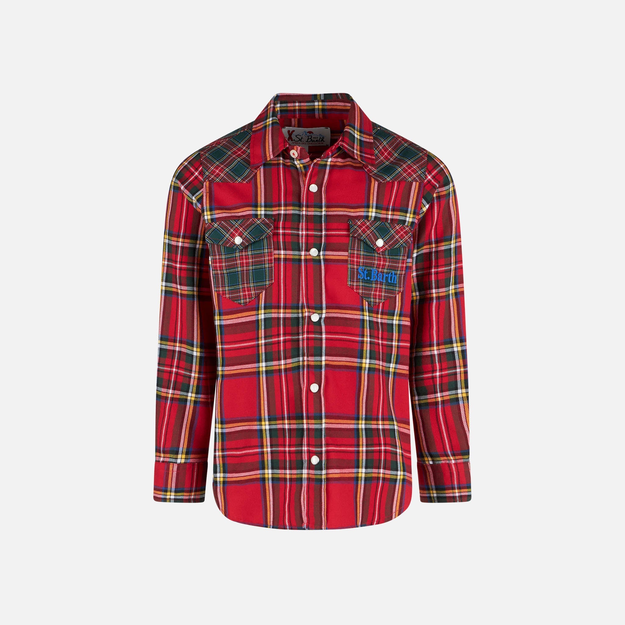Boy Shirt With Tartan Print Red
