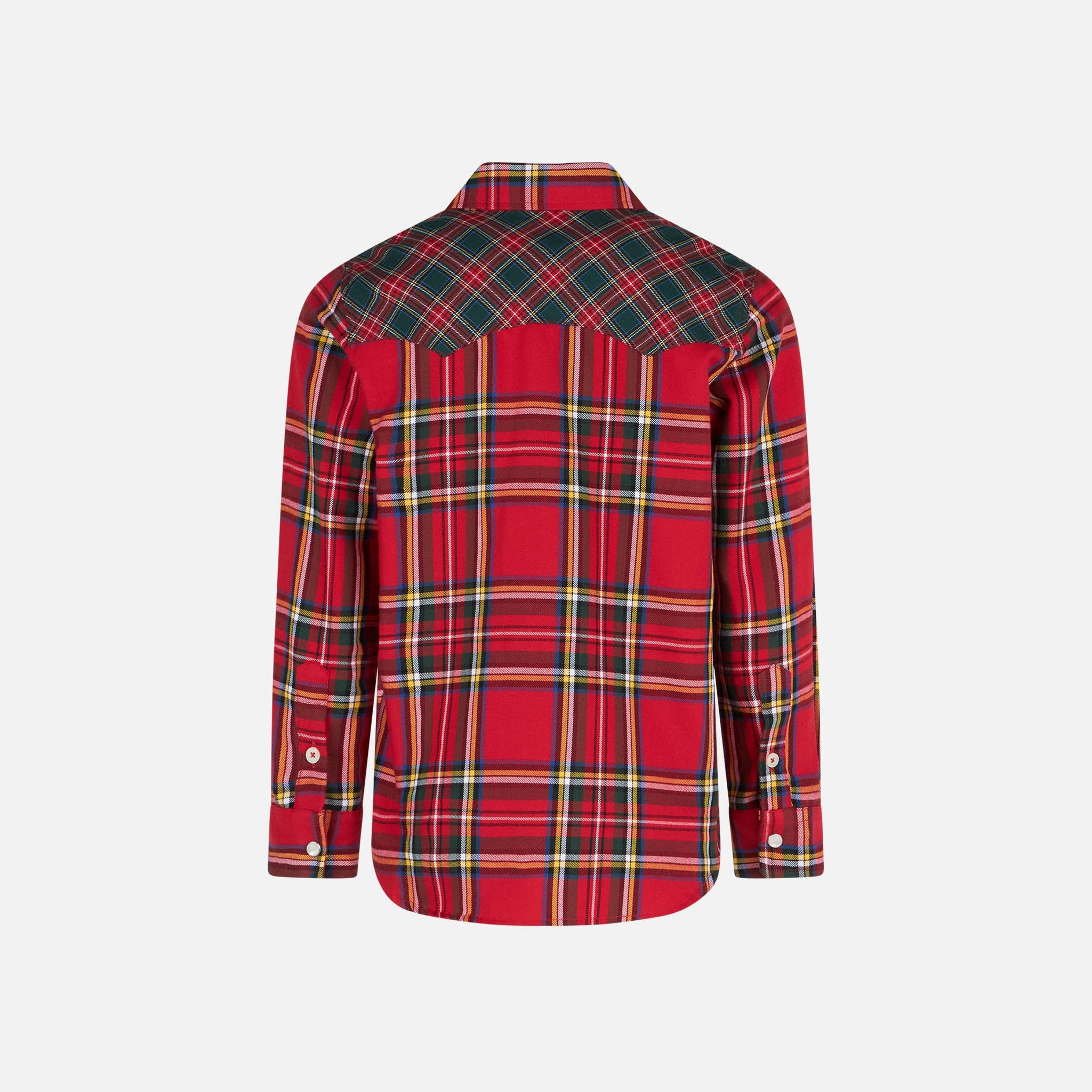 Boy Shirt With Tartan Print Red
