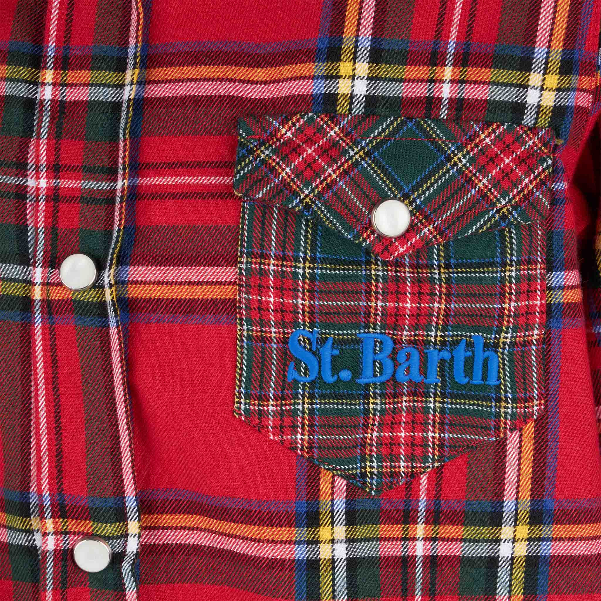 Boy Shirt With Tartan Print Red
