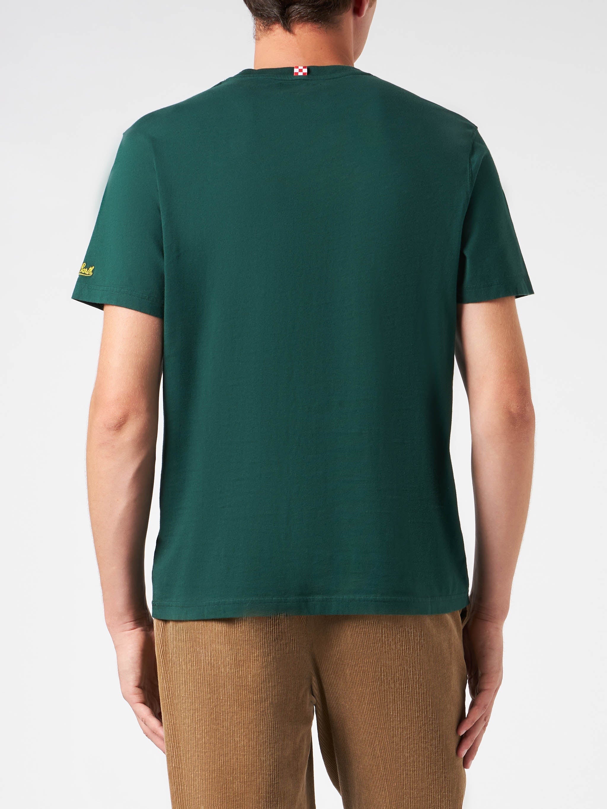 Man Heavy Cotton T-Shirt With Tequila Print Green