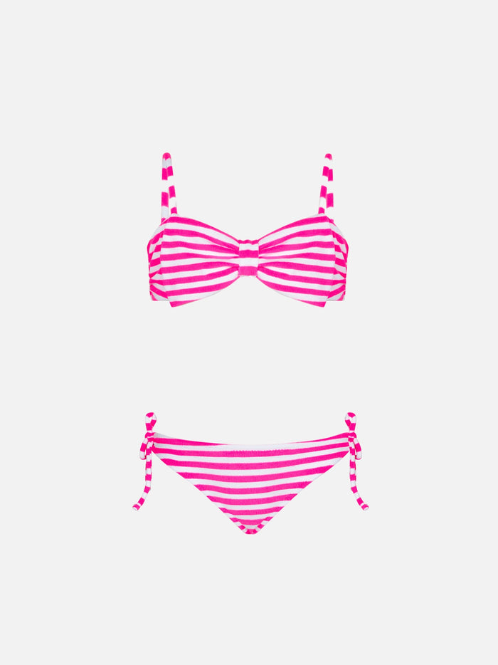 Girl Terry Striped Bralette Bikini __single__