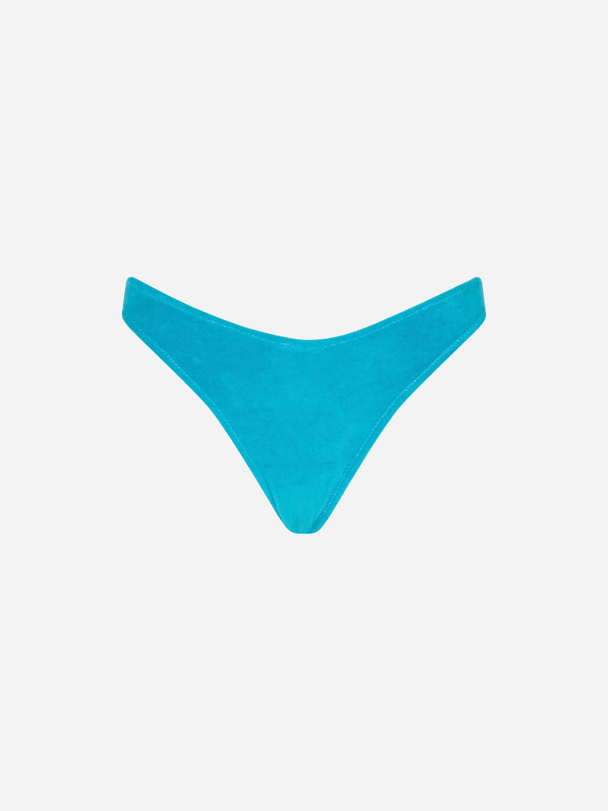 Turquoise Naomi Cheeky Terry Swim Briefs Bottom