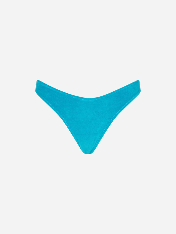 Turquoise Naomi Cheeky Terry Swim Briefs Bottom
