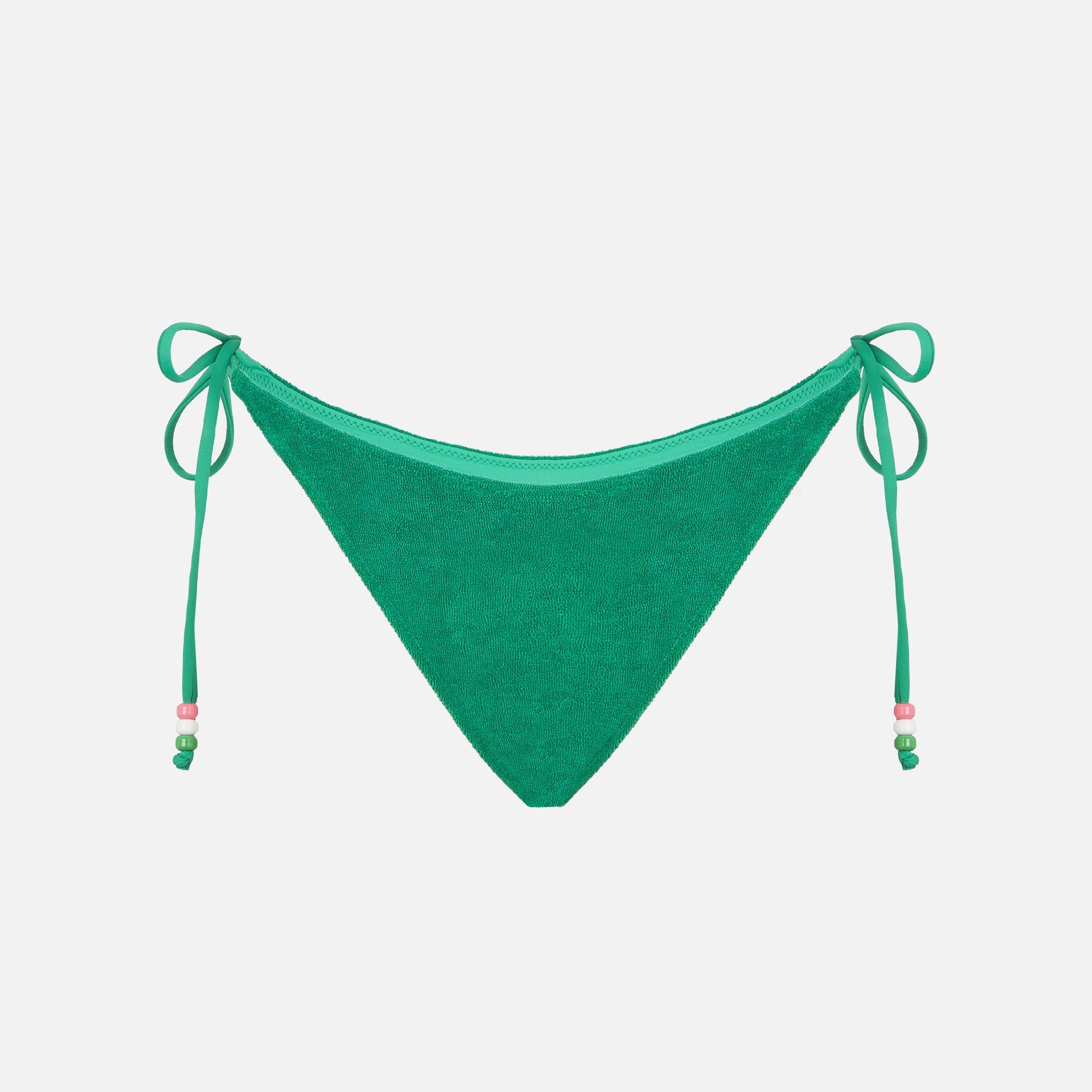 Green Terry Marielle Swim Briefs With Charms Bottom