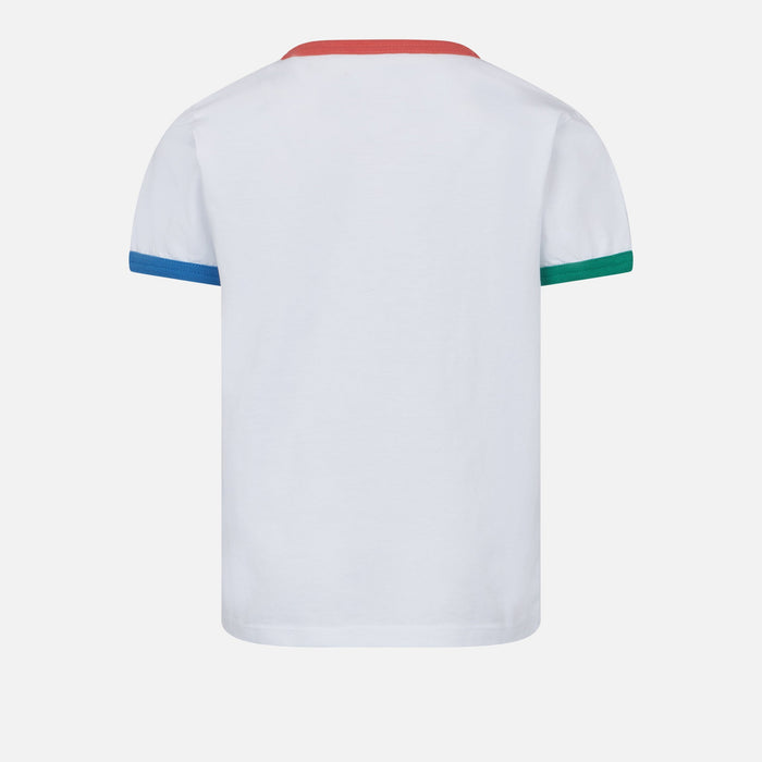 Girl Cotton T-Shirt With Embroidery White