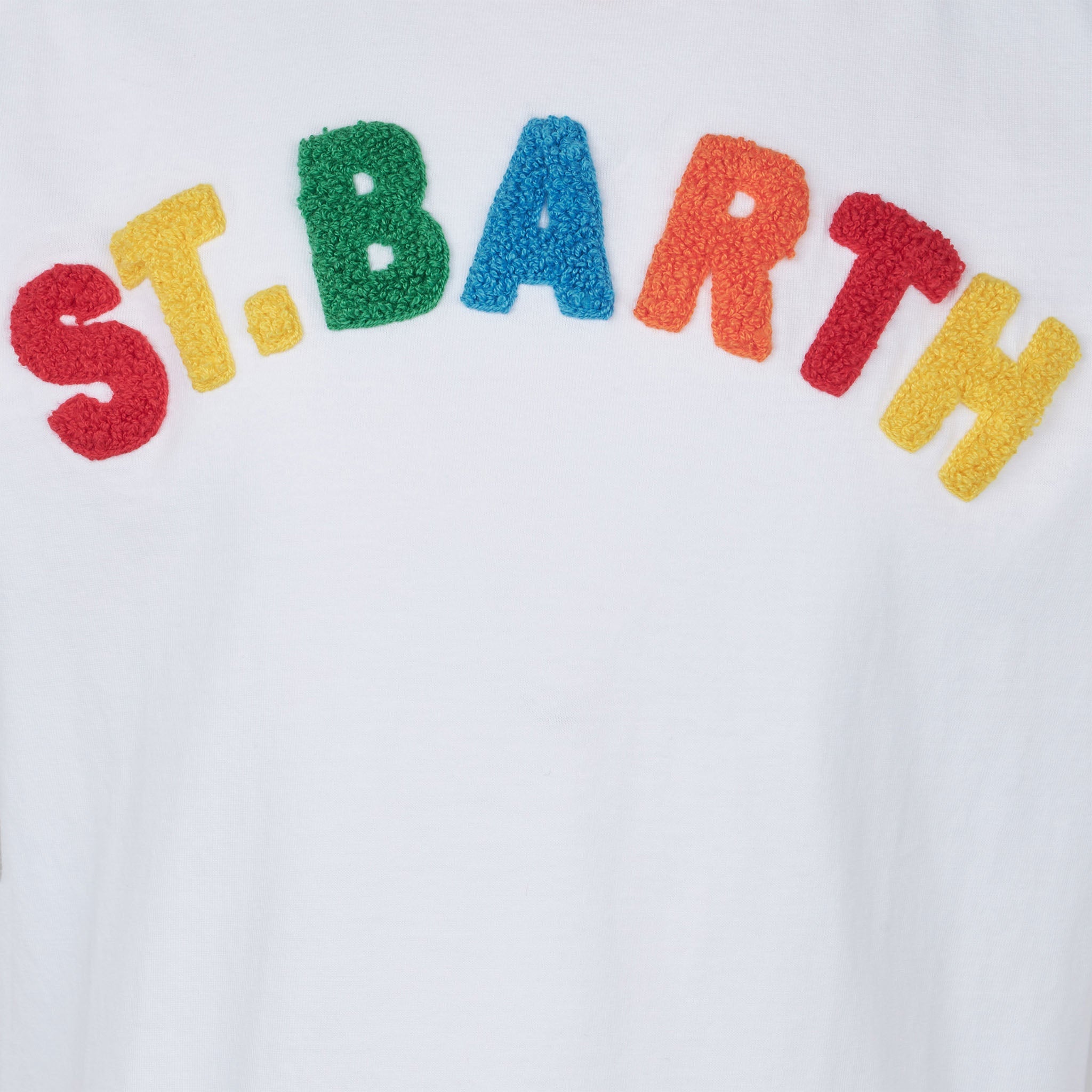Girl Cotton T-Shirt With Embroidery White