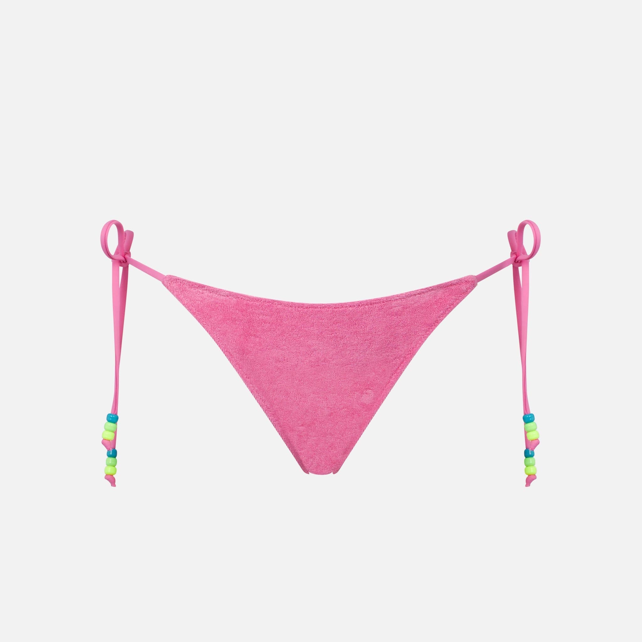 Marielle Pink Terry Effect Bikini Briefs White Bottom