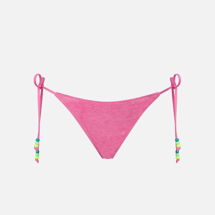 Marielle Pink Terry Effect Bikini Briefs White Bottom