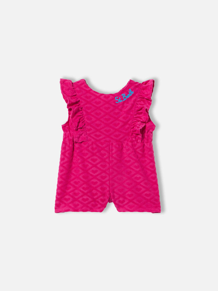 Baby Girl Romper Suit With Embossed Hearts __single__ Beach Robe