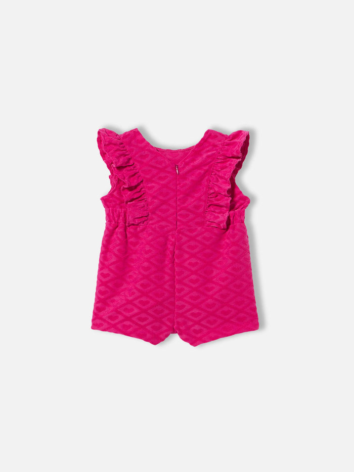 Baby Girl Romper Suit With Embossed Hearts __single__ Beach Robe