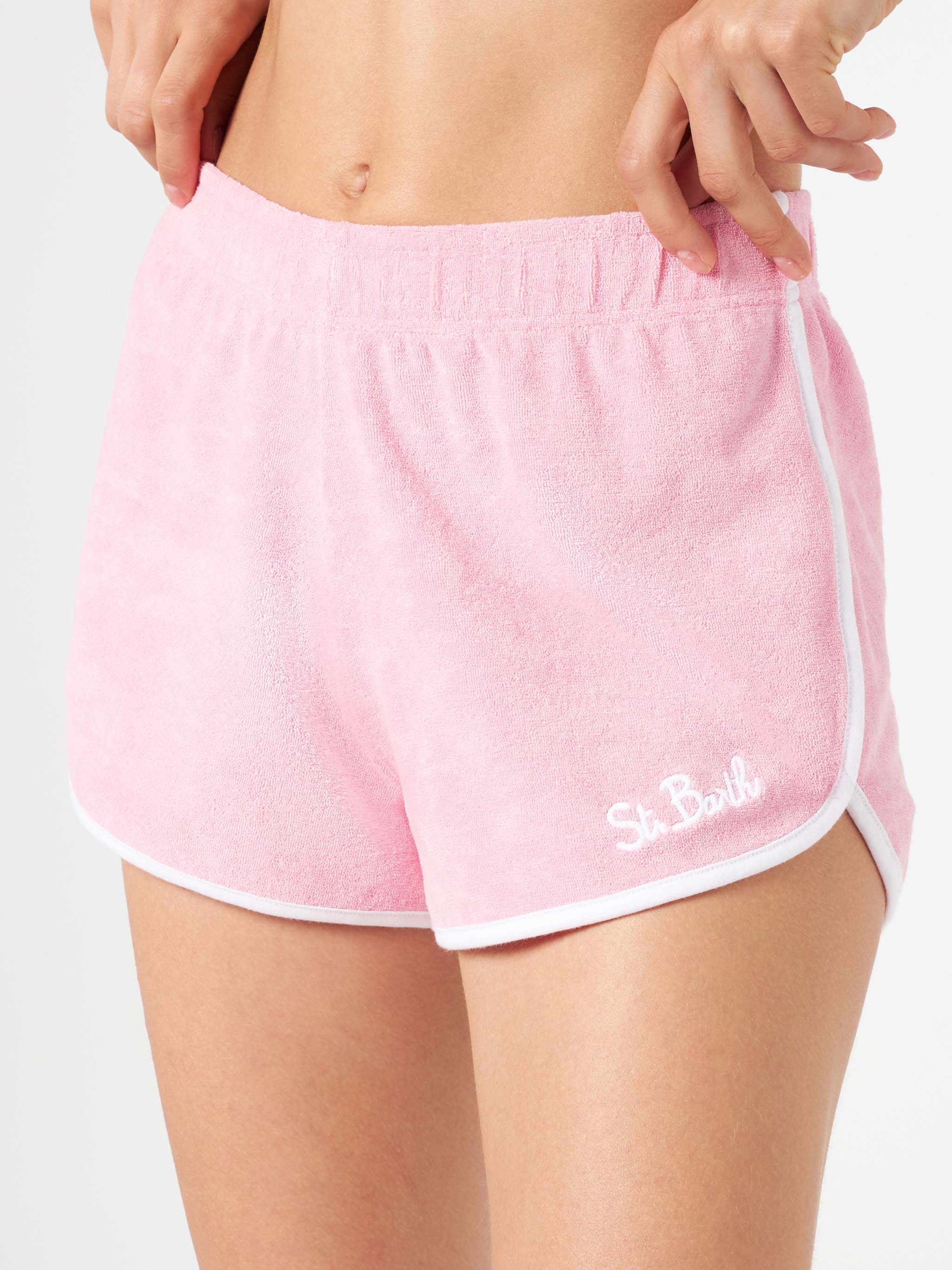 Francine Pink Terry Shorts With Piping | Special Edition Pant