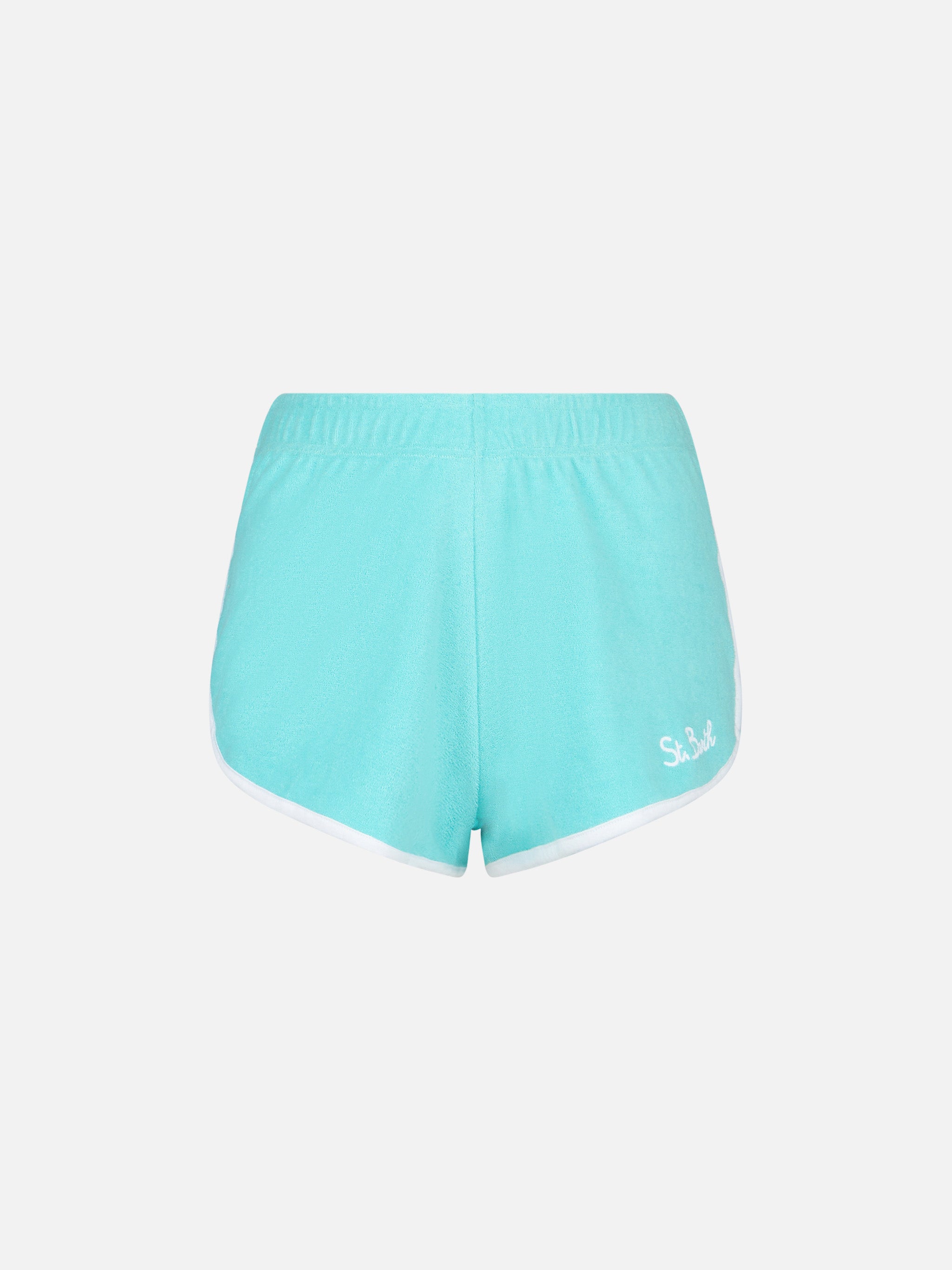 Water Green Francine Terry Shorts With Piping | Special Edition Pant