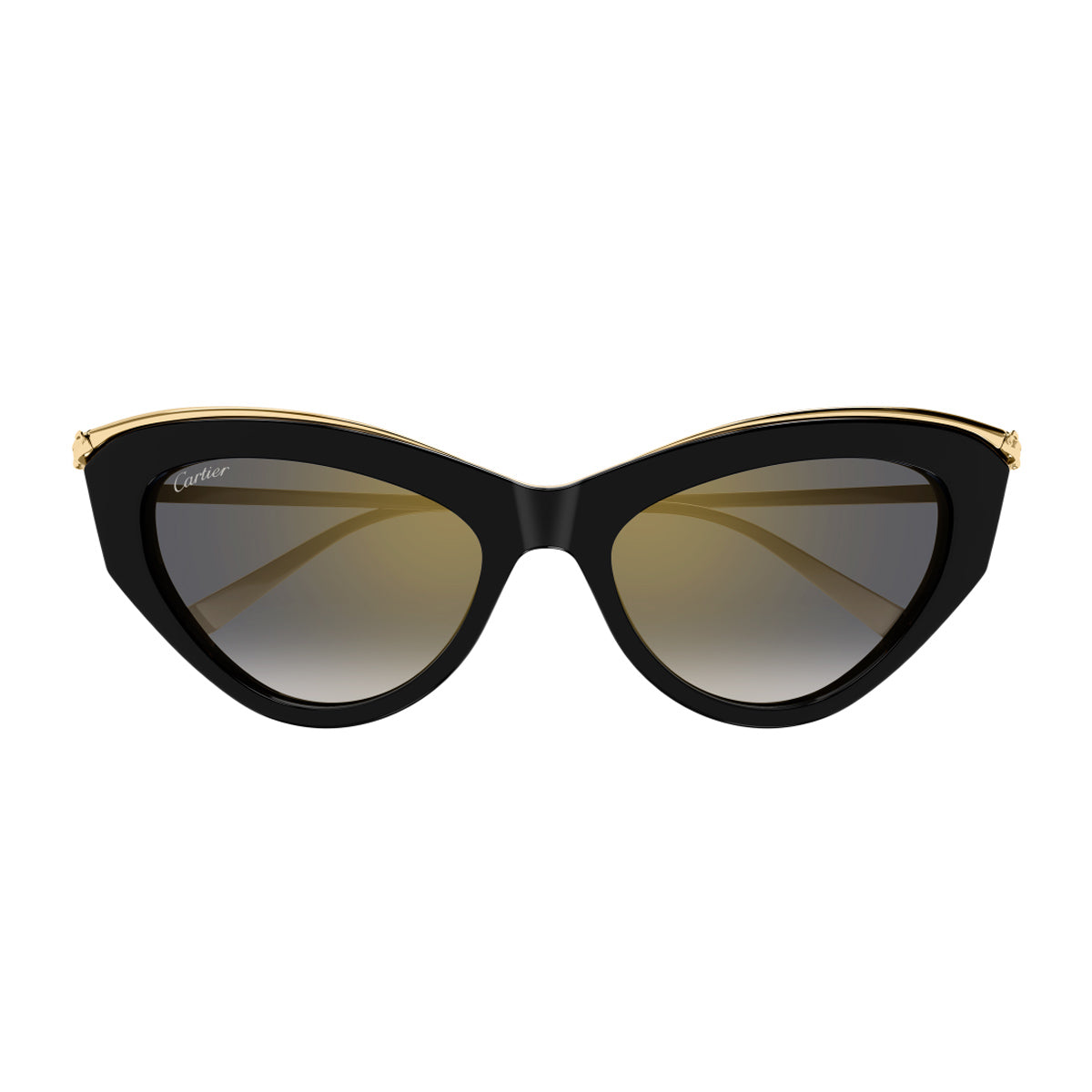 Cartier CT0596S Panthere de 001 Black Gold Grey Nero Recycled Acetate/metal Occhiali Da Sole