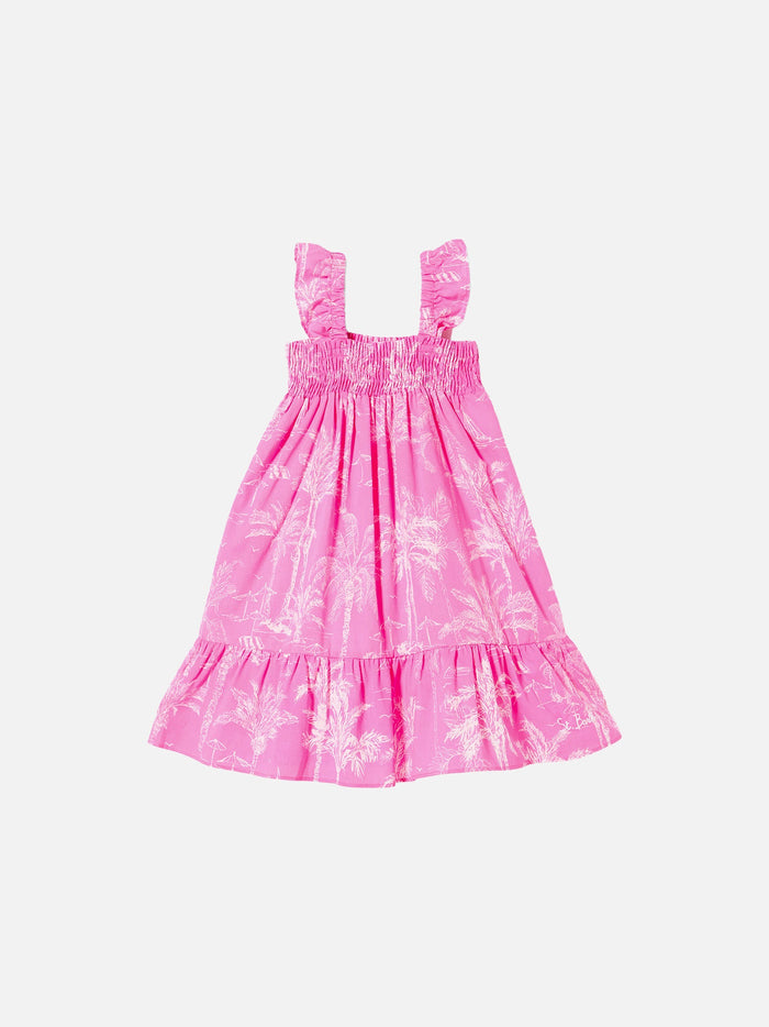 Girl Dress With Toile De Jouy Print __single__