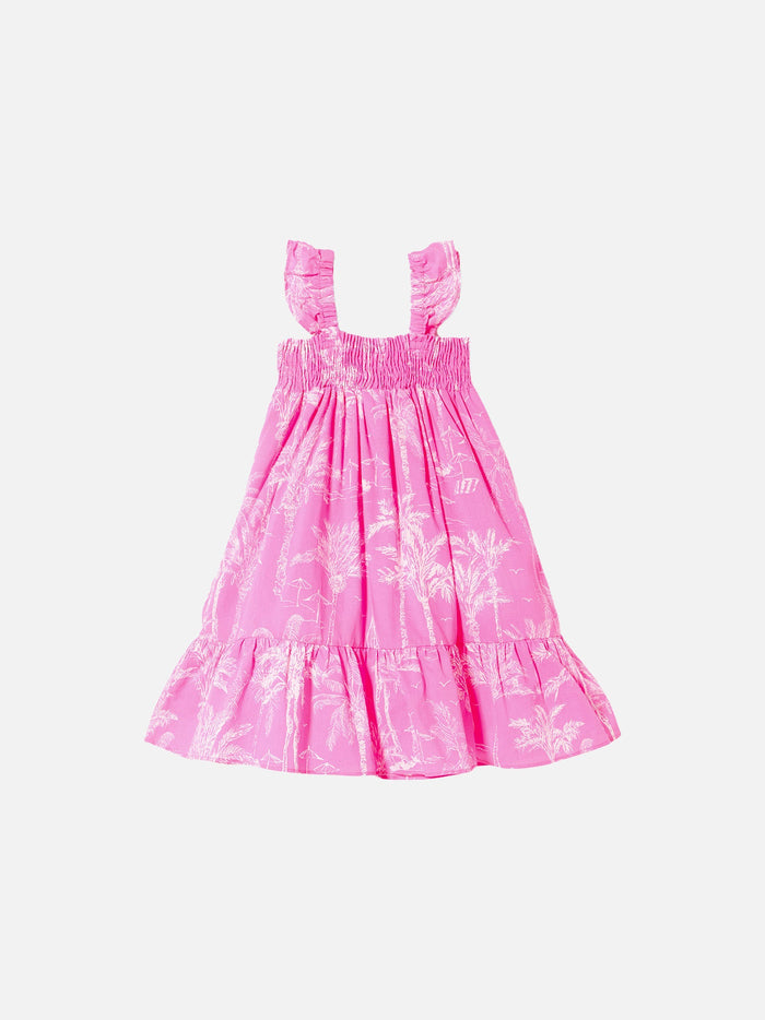Girl Dress With Toile De Jouy Print __single__