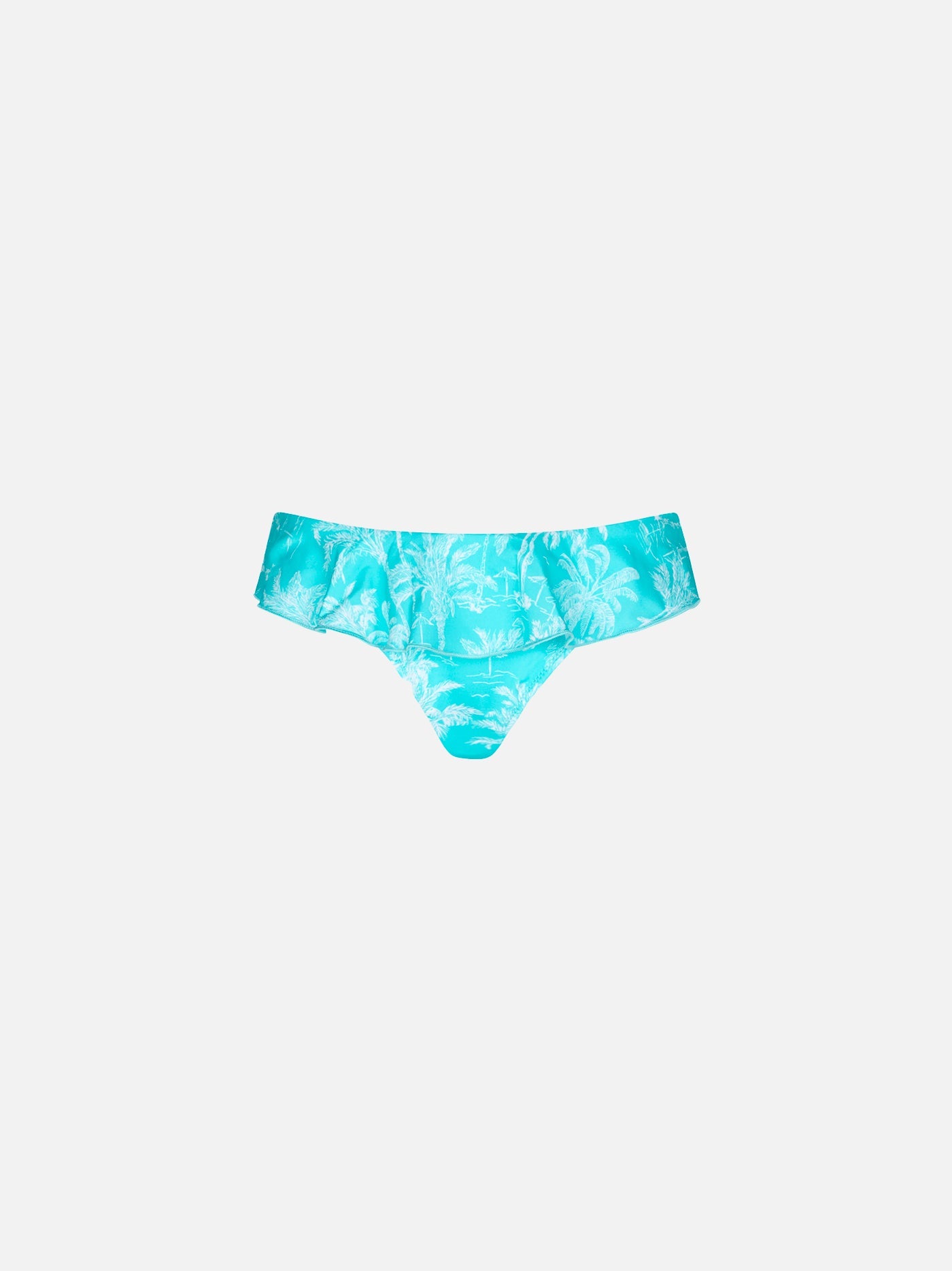 Girl Swim Briefs With Toile De Jouy Print Green Bottom