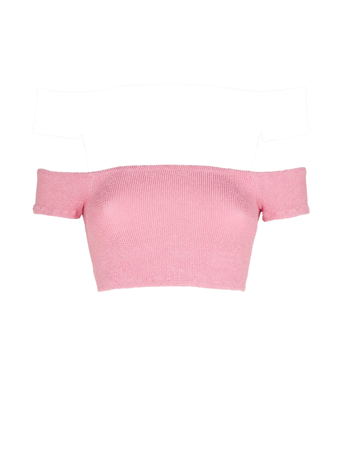Pink Zena Crinkle Bikini Top