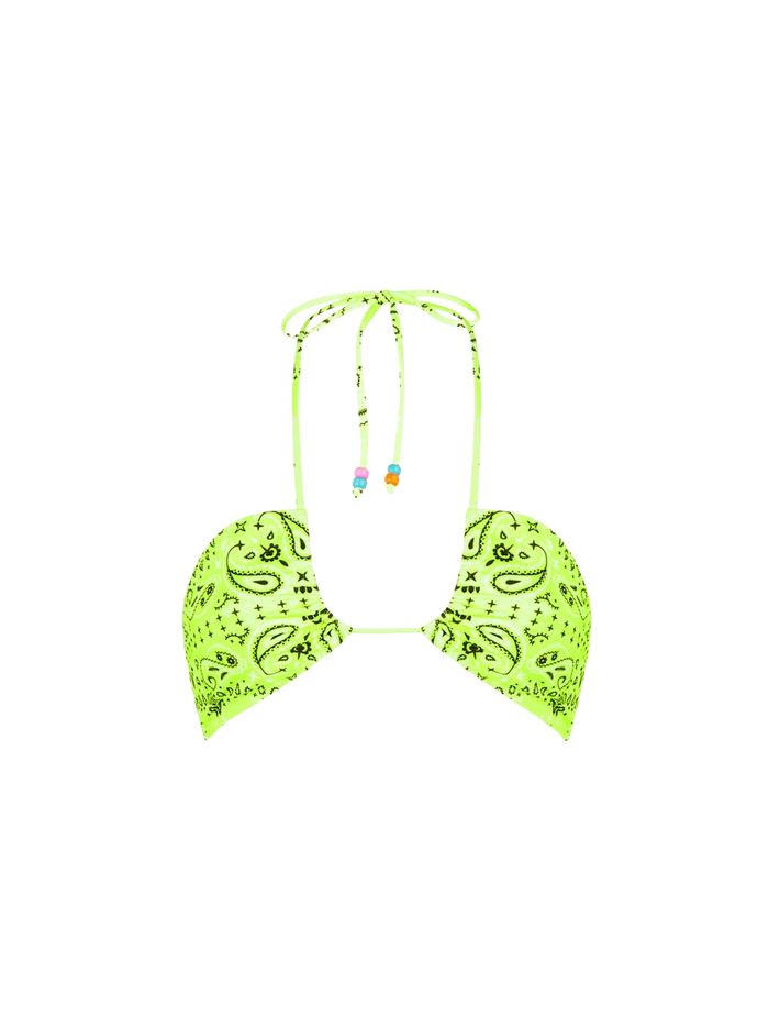 Fluo Yellow Bandanna Bandeau Top