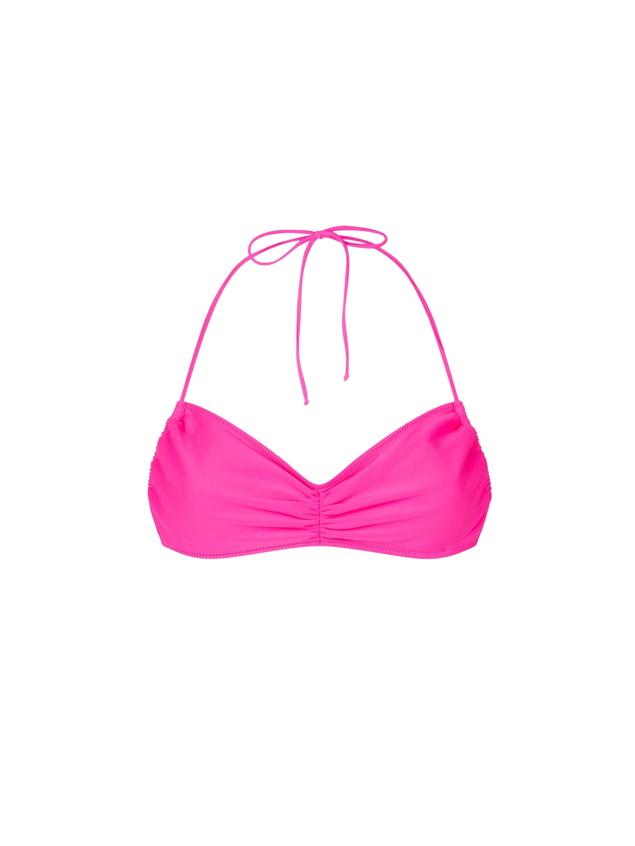Fuchsia Crinkle Levante Bandeau Swimsuit Top Pink