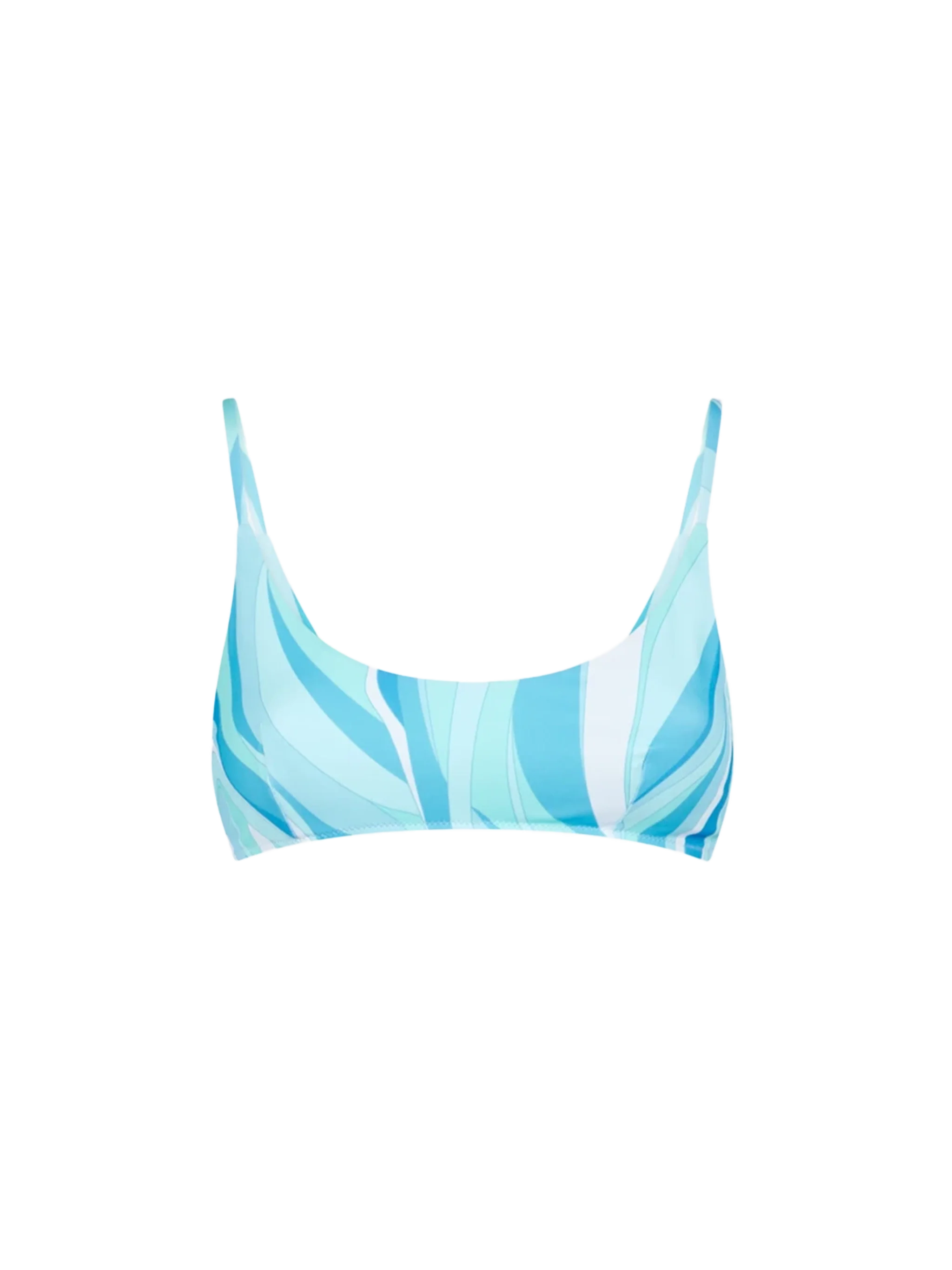 Judy Wave Print Bralette Bikini Top Blue