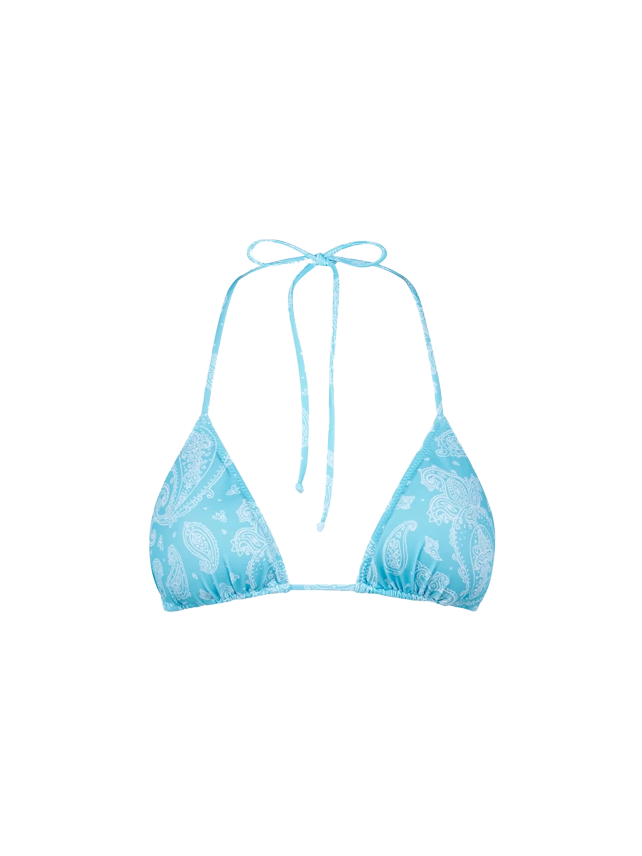 Leah Light Blue Paisley Triangle Bikini Top Sky