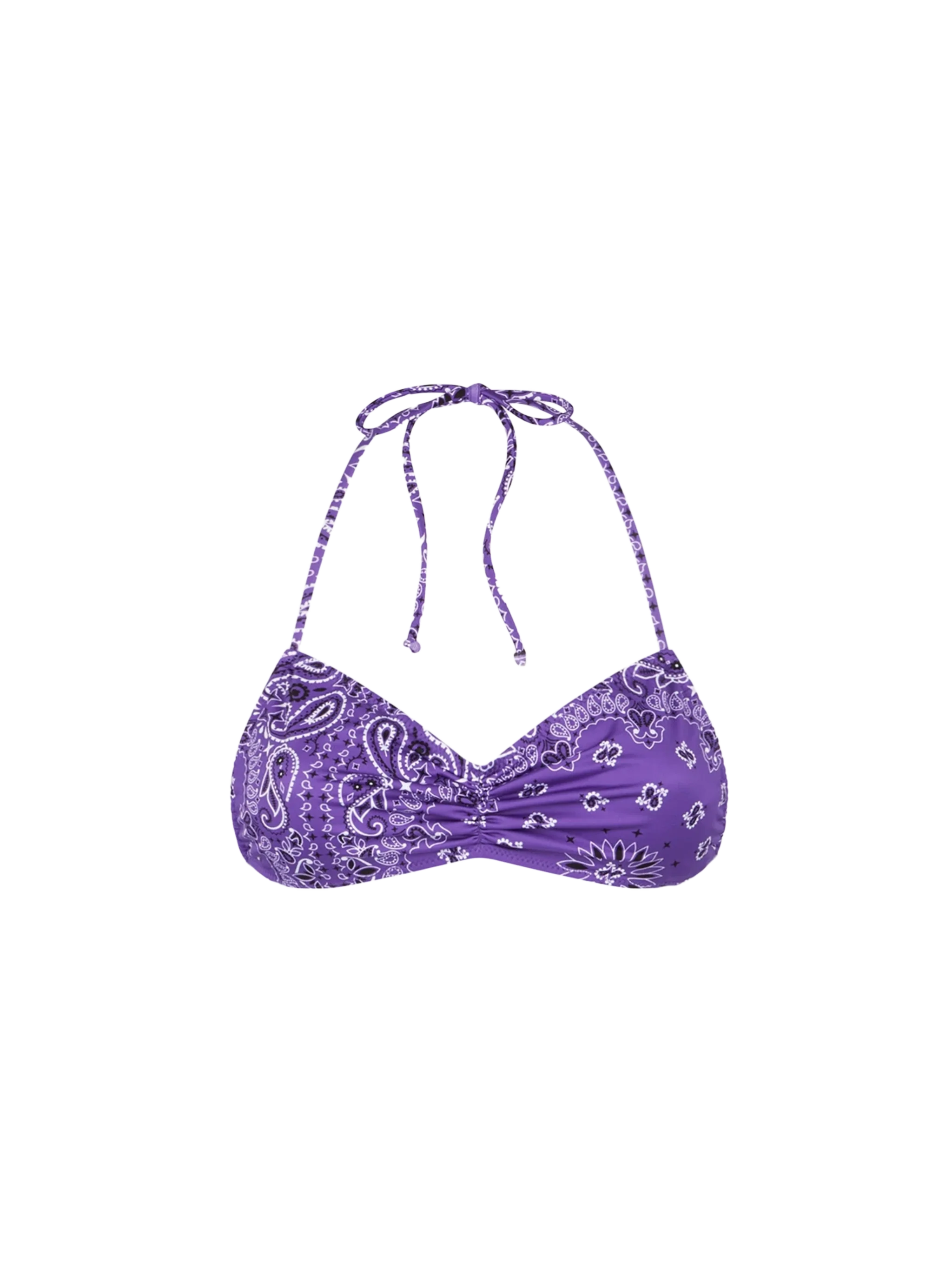 Purple Levante Bandana Print Bandeau Bikini Top Pink
