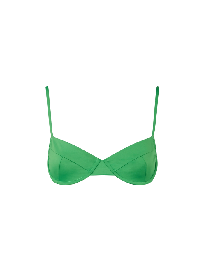 Bea Green Solid Underwired Bralette Bikini Top