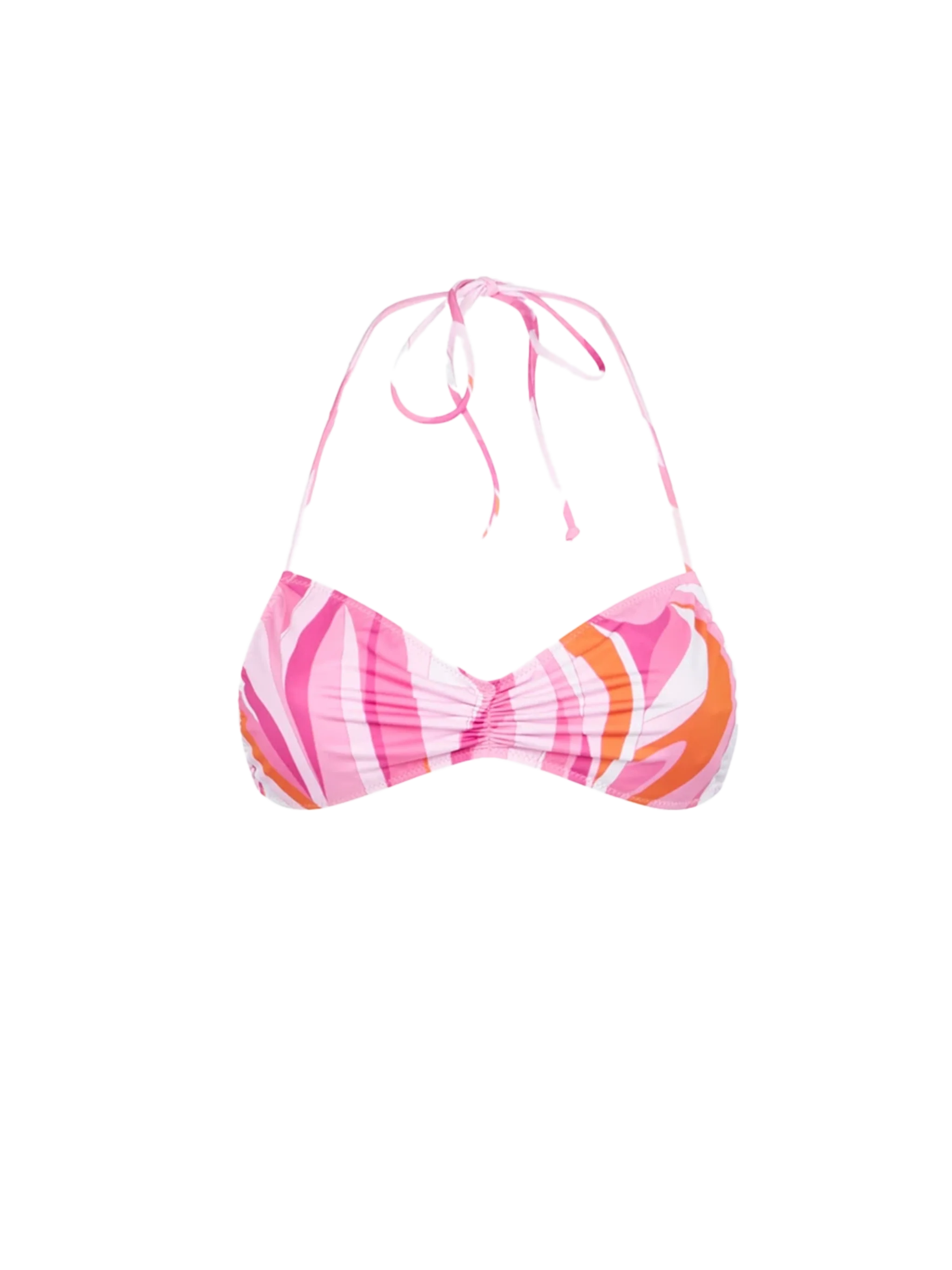 Levante Wave Print Bandeau Bikini Top Pink
