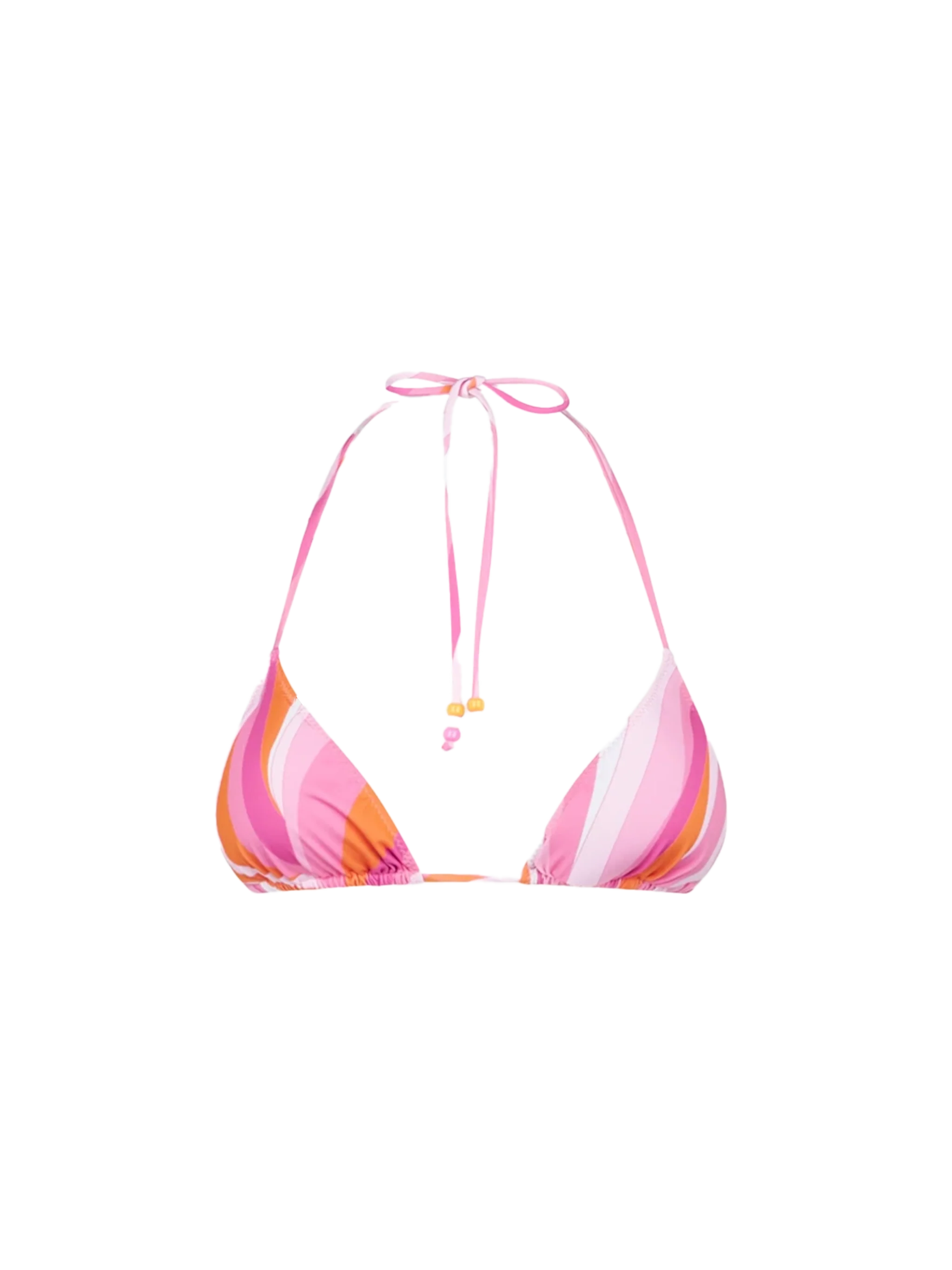 Leah Wave Print Triangle Bikini Top Pink