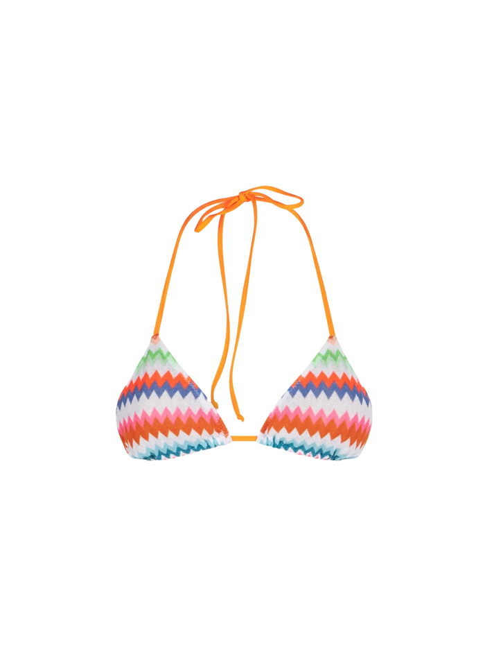 Leah Chevron Raschel Triangle Bikini Top