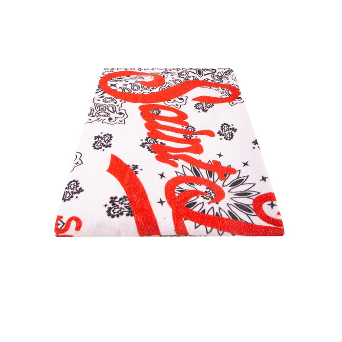 Soft Terry Beach Towel With White Bandanna Print