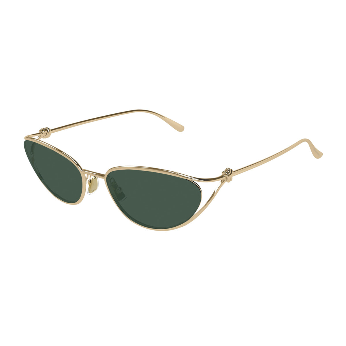 Bottega Veneta BV1330S Linea Knot 004 Gold Green Oro Metal Occhiali Da Sole