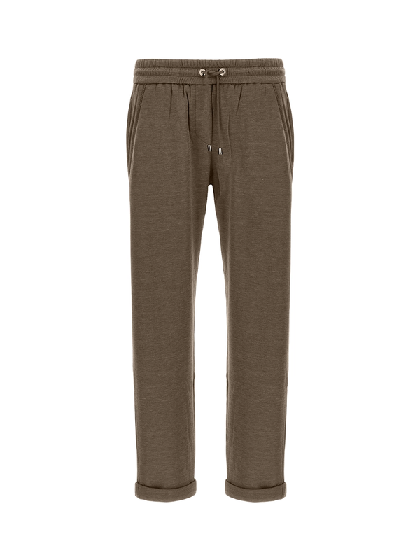 Brunello Cucinelli Cotton-Silk Pants Brown Women >> Rtw Trousers Joggers