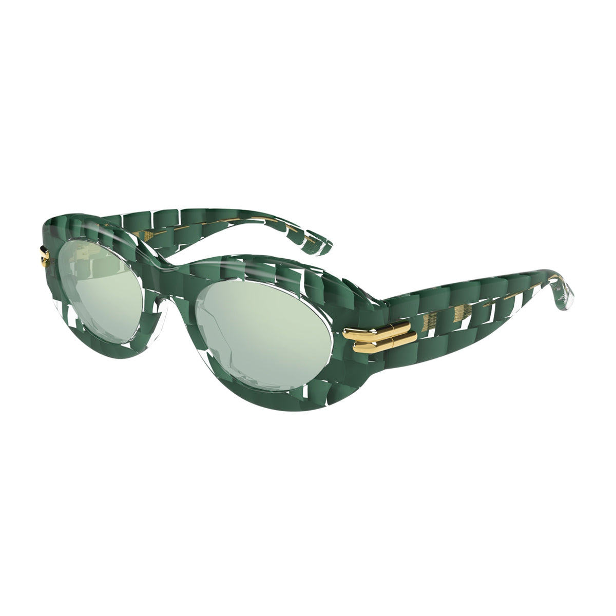 Bottega Veneta BV1322S Linea Mitre 003 Green Verde Recycled Acetate Occhiali Da Sole