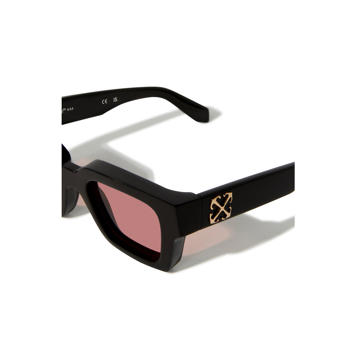 Off White OERI126 VIRGIL M 1025 Black Red Nero Acetate Occhiali Da Sole