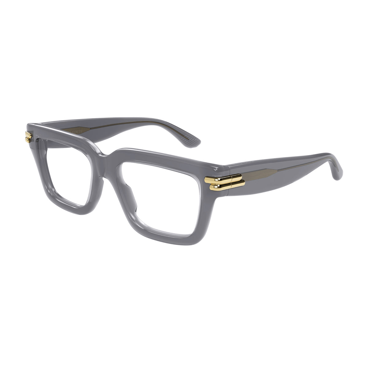 Bottega Veneta BV1324O Linea Mitre 005 Grey Trasperent Grigio Recycled Acetate Occhiali Da Vista