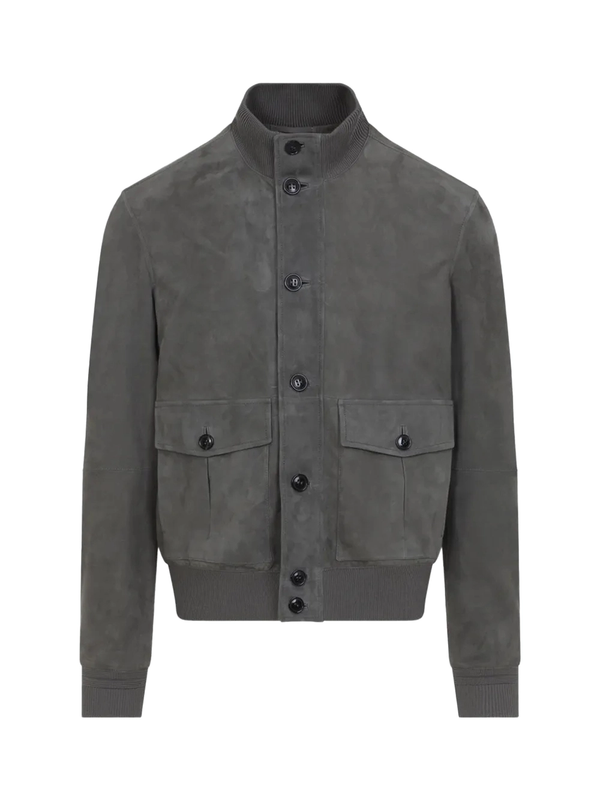 Zegna Indigo Suede Jacket Grey Men >> Rtw