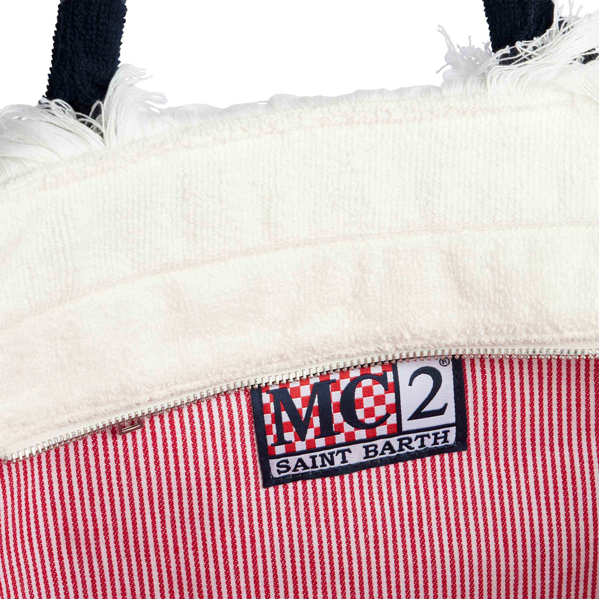 Vanity Terry Shoulder Bag With Milano Marittima Embroidery White