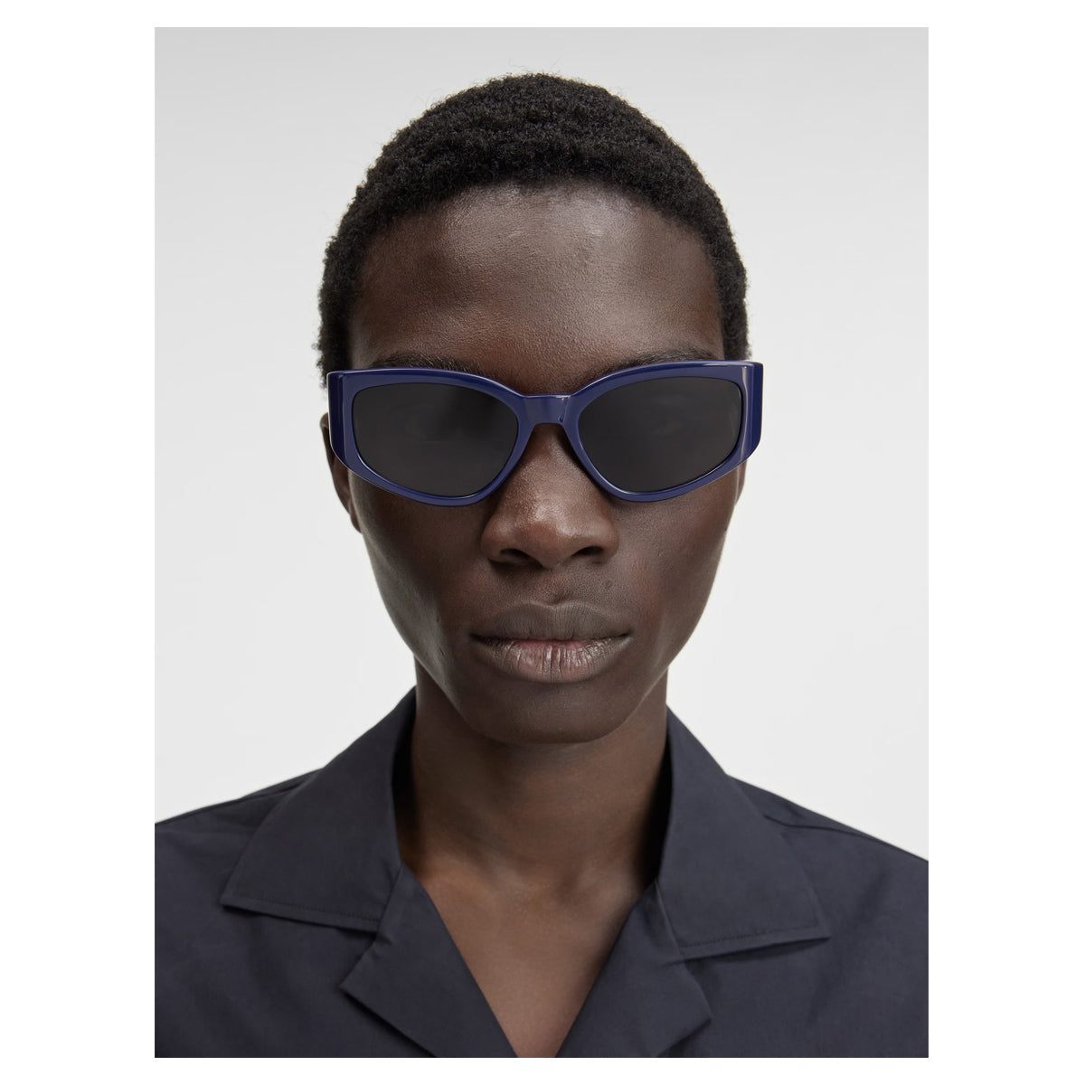 Jacquemus Les lunettes JAC5 Gala linea Sculptures C4 Navy Blu Acetate Occhiali Da Sole