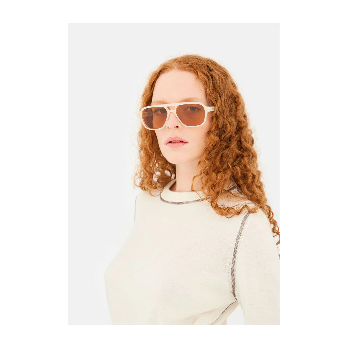 Retrosuperfuture MANEVAL CREMOSO Avorio Acetate Occhiali Da Sole