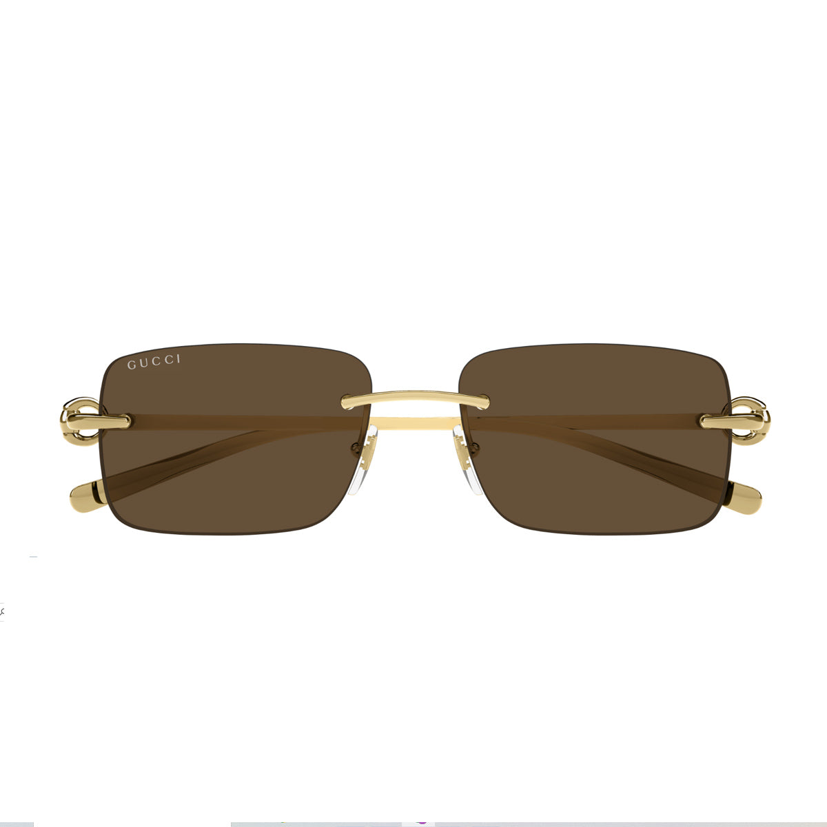 Gucci GG1703S Linea Horsebit 004 Gold Brown Oro Metal Occhiali Da Sole