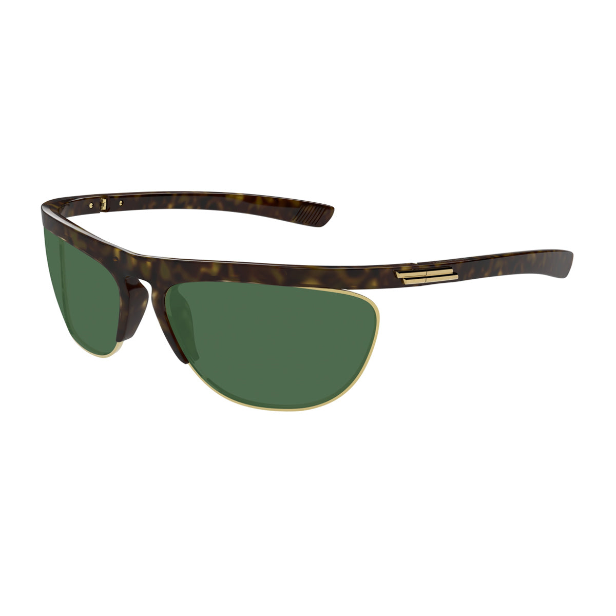 Bottega Veneta BV1348S Linea Speed Rectangular 002 Havana Green Marrone Injected Occhiali Da Sole