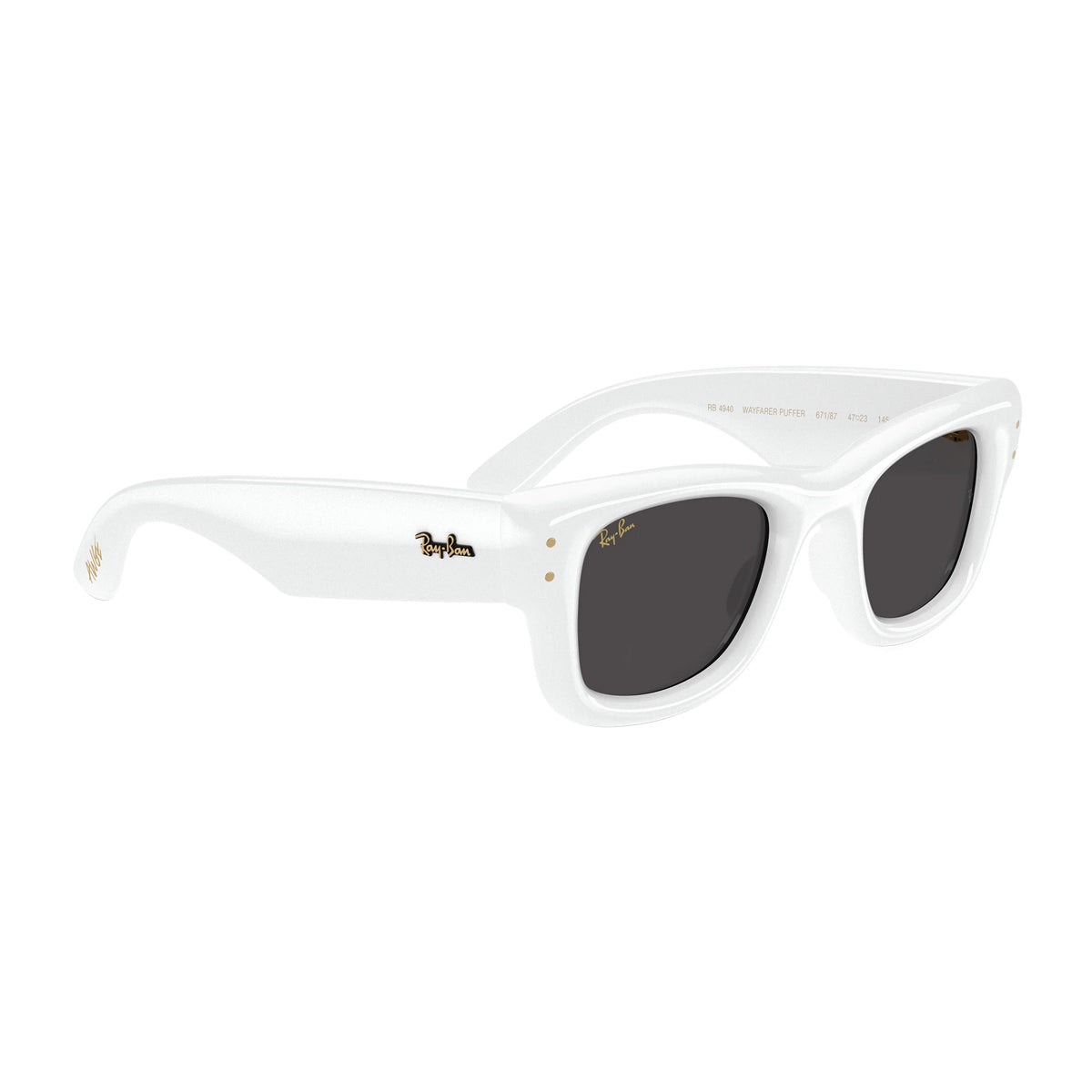 Rayban RB4940 Wayfarer Puffer by Asap Rocky 671-87 Bianco Nylon Occhiali Da Sole