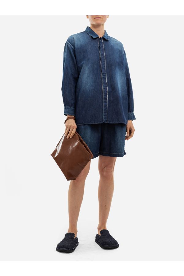 Cottle Deep indigo denim shirt in navy