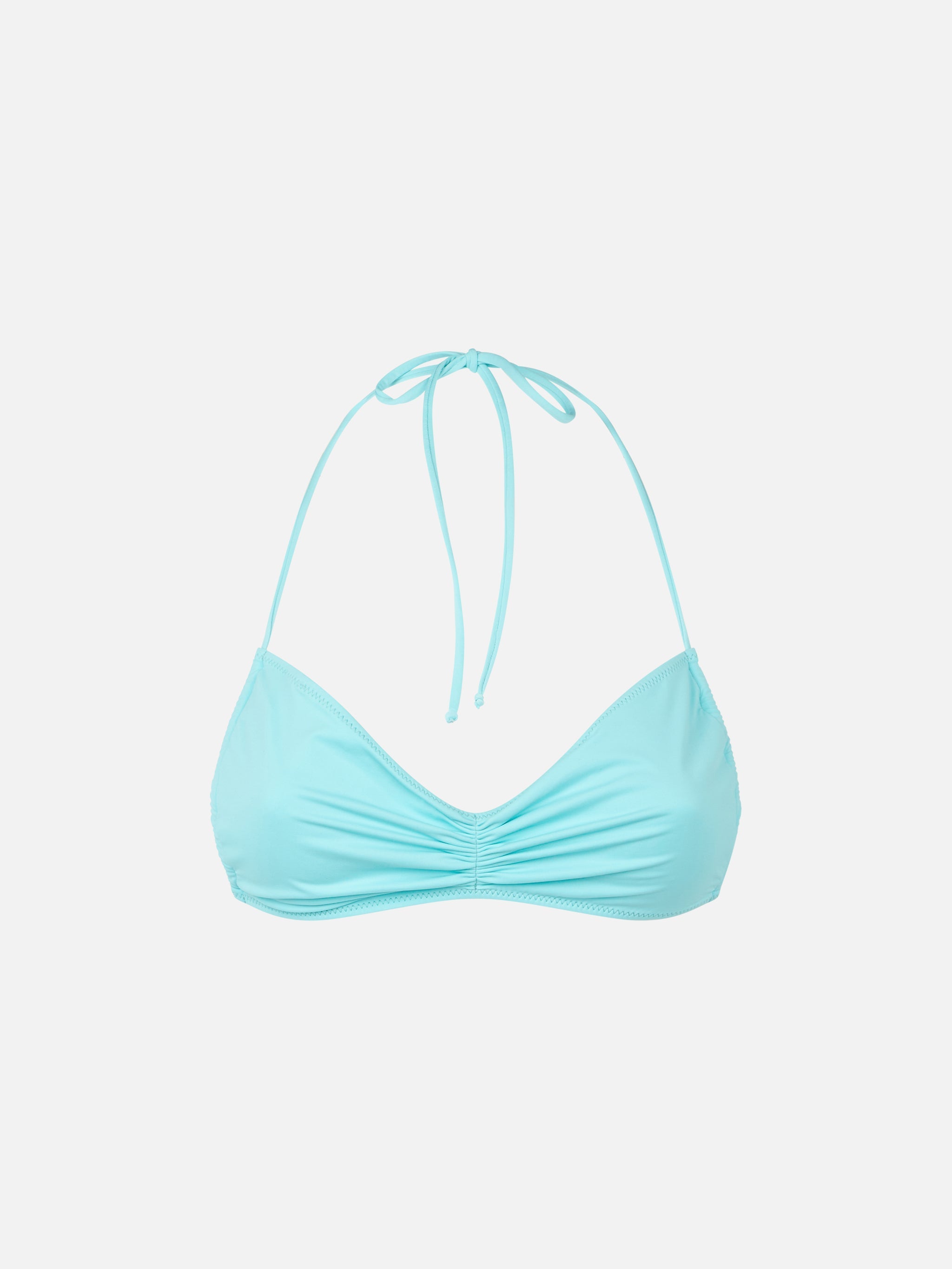 Levante Water Green Solid Bandeau Bikini Top