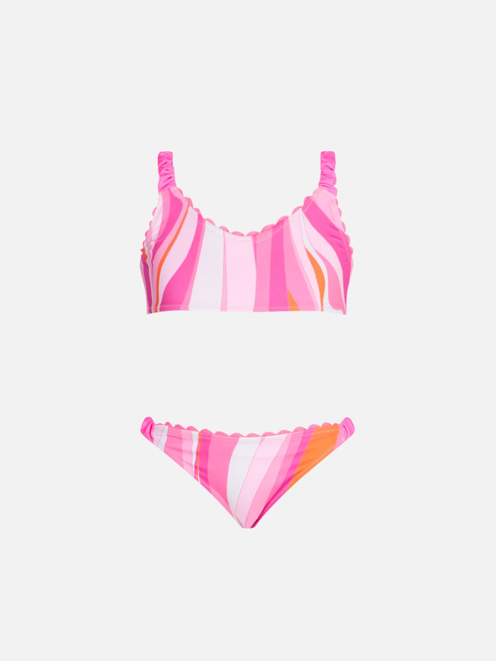 Girl Bralette With Wave Print __single__ Bikini